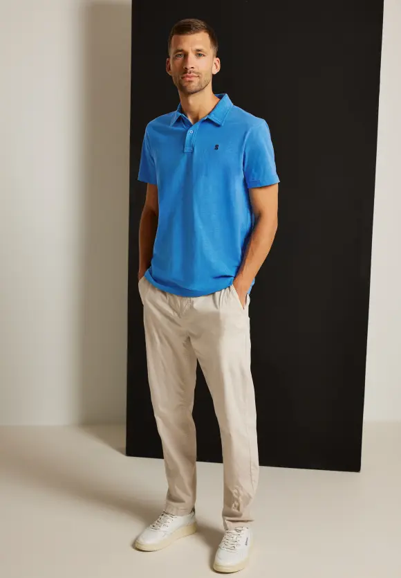 Poloshirt in Jersey Slub - sonic blue