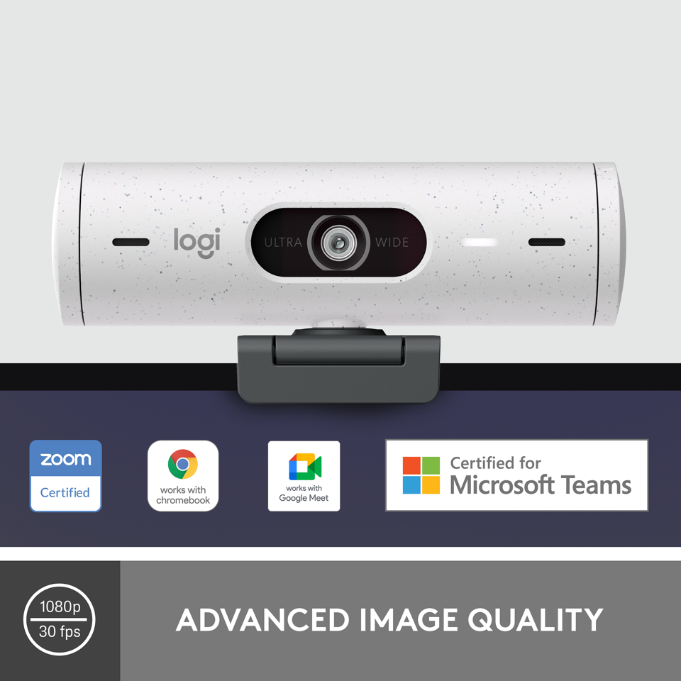 Logitech - Brio 500 Full HD Webcam USB-C OFF-WHITE