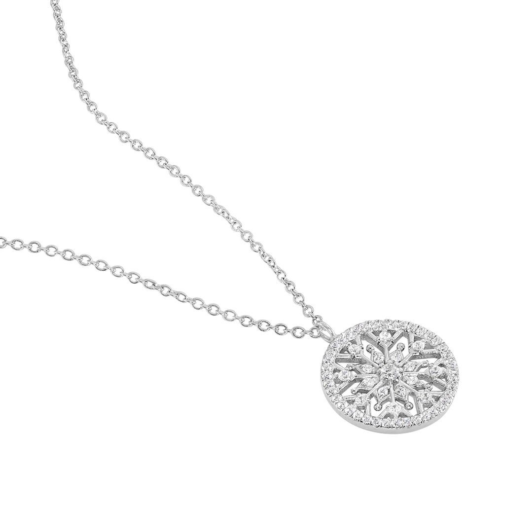 Collier Brunilda Argent Blanc Oxyde De Zirconium