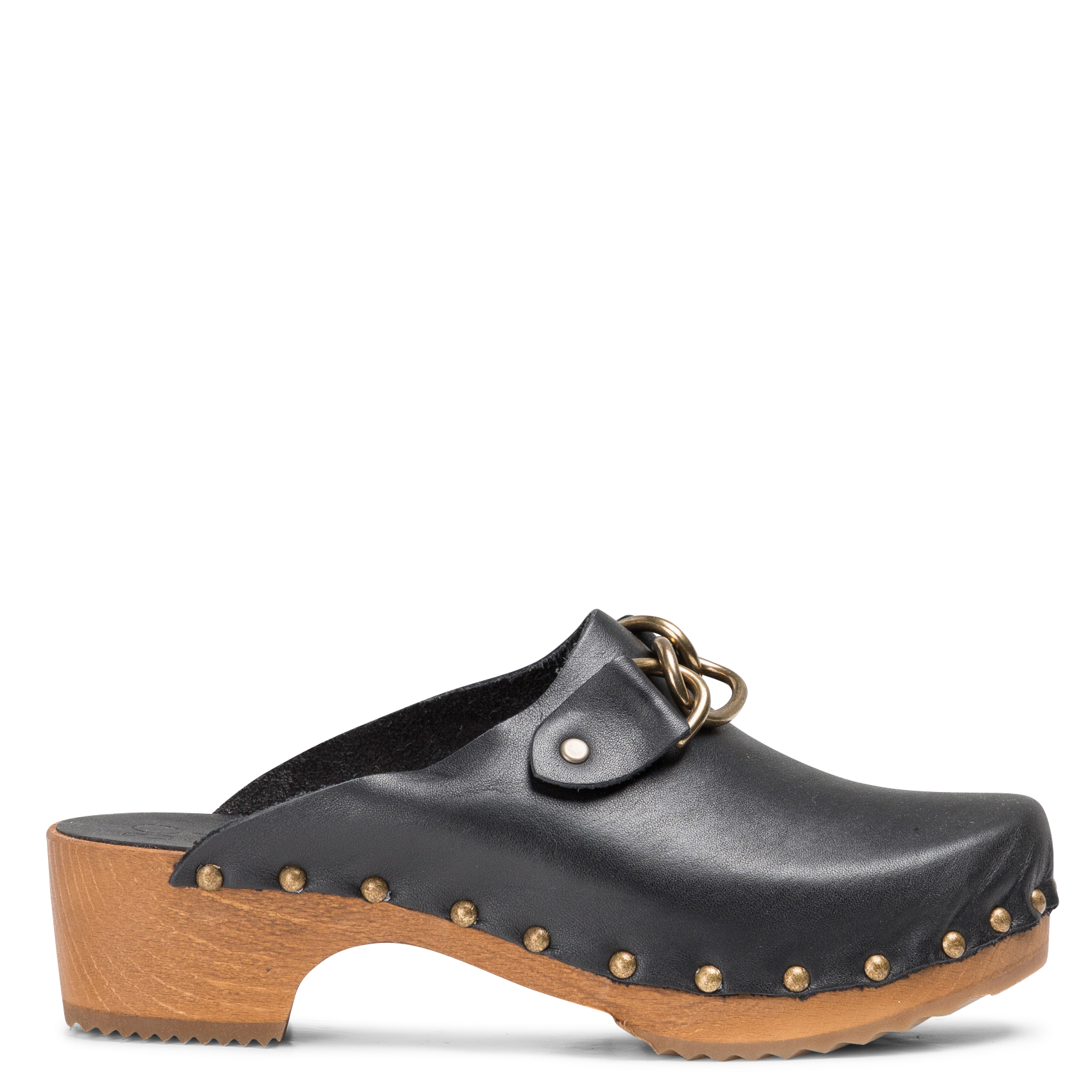Sabot en cuir lisse | Noir