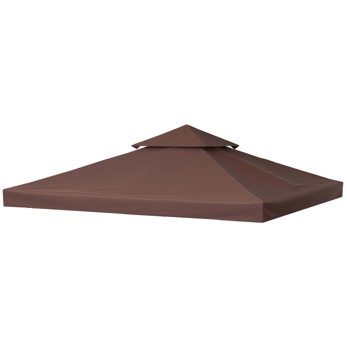 Outsunny vervangingsdak, prieeldak voor metalen prieel, 3x3m, polyester, koffie