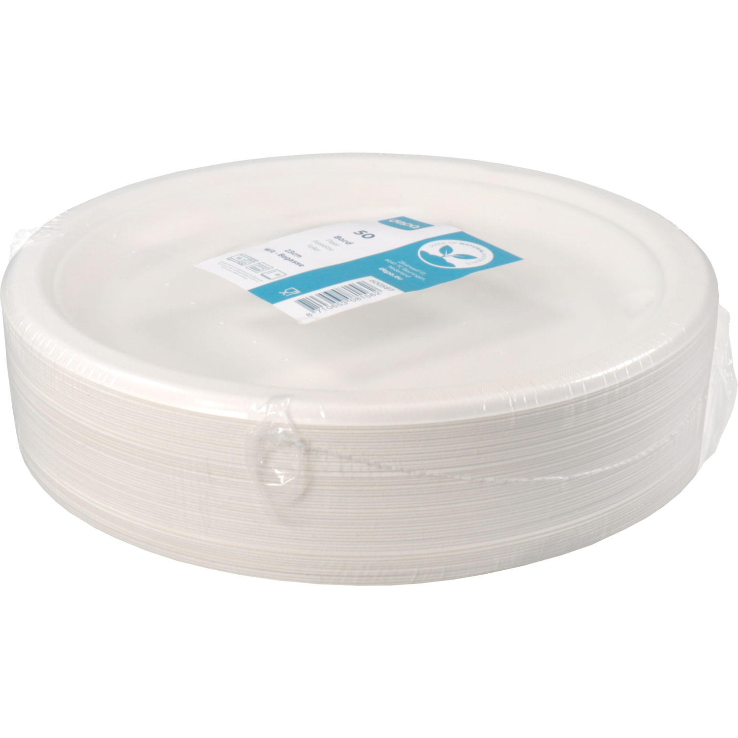 Depa Bord, rond, 1-vaks, bagasse (suikerrietpulp), Ø23cm, wit