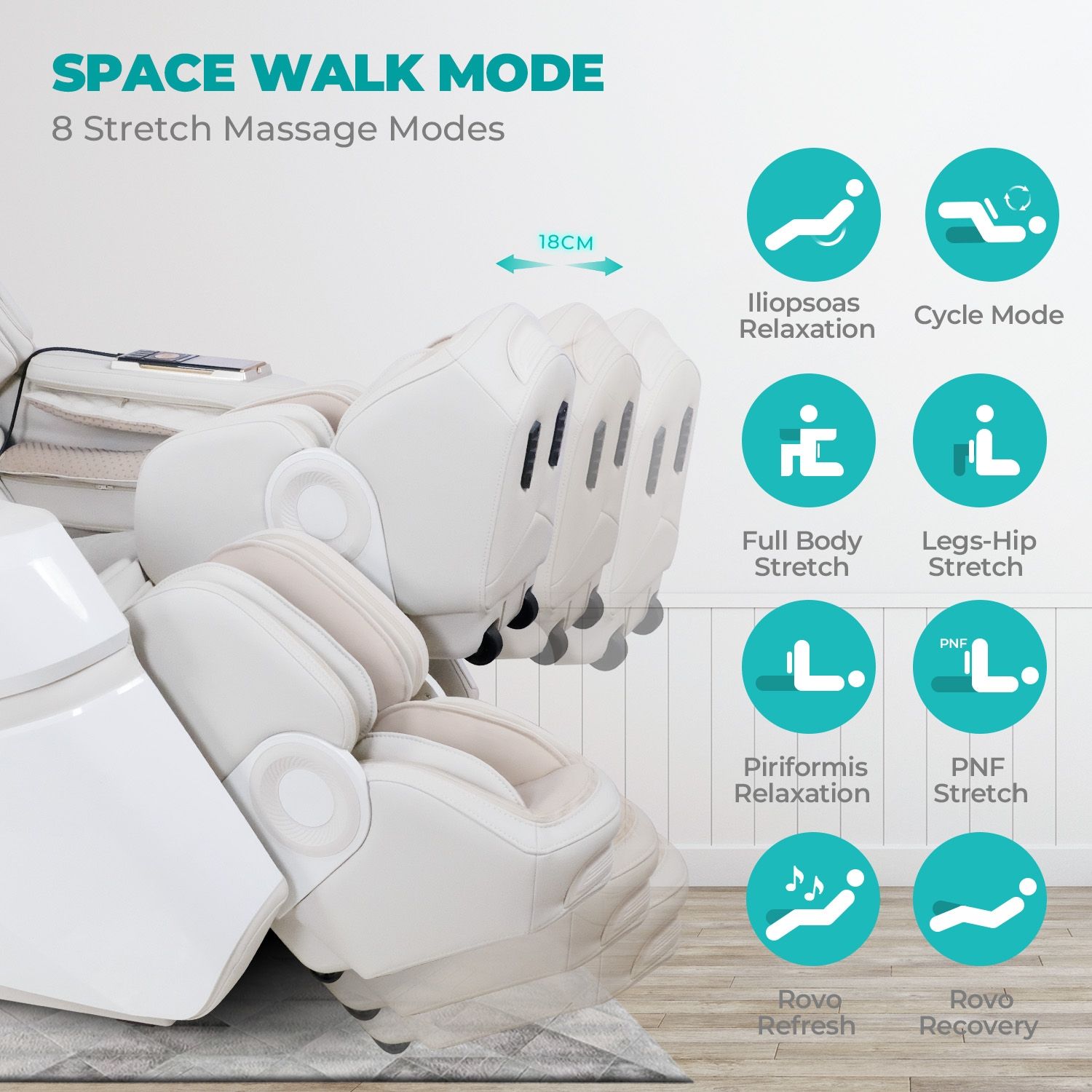 Naipo SPACEWALK MASSAGESESSEL MIT WÄRMEFUNKTION ZERO GRAVITY, SHIATSU, 3D, GANZKÖRPER, SCAN
