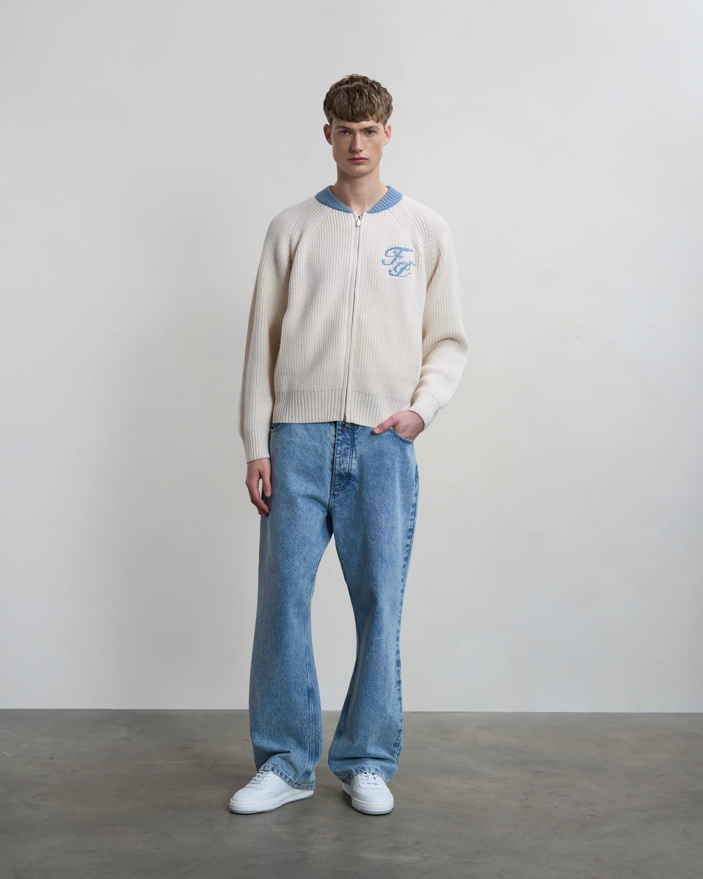 Zip Knit Classic Antique White