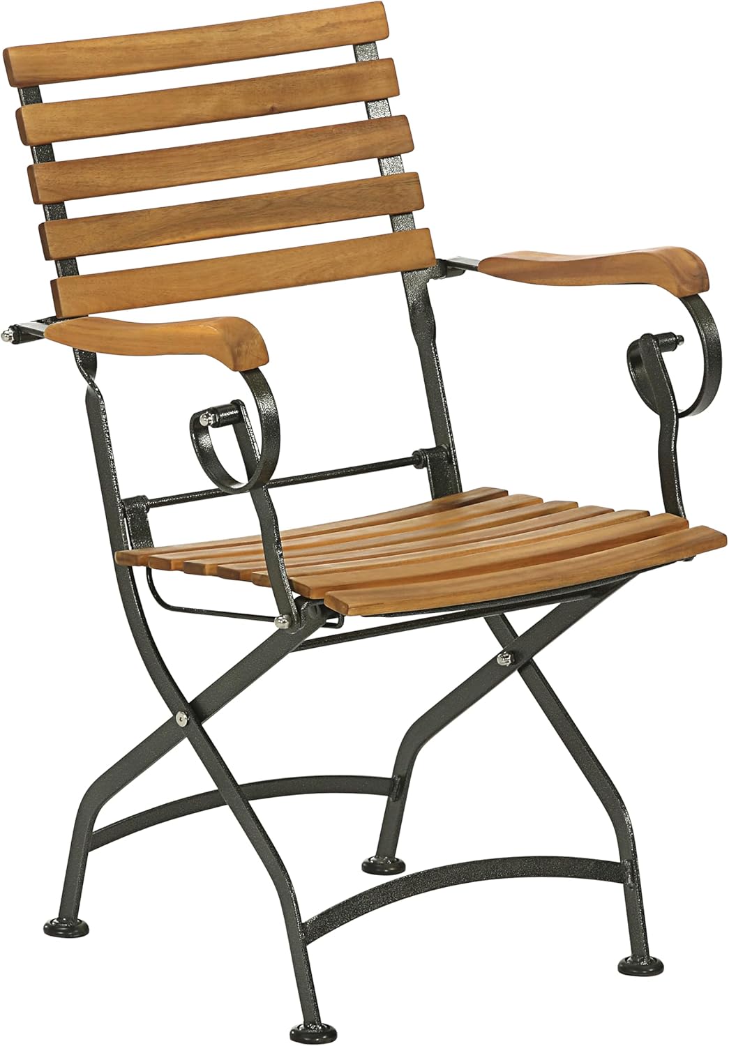 Dehner Klappsessel Tegernsee, ca. 88 x 57 x 56 cm, aus FSC® - zertifiziertem Akazienholz / Stahl, natur / schwarz