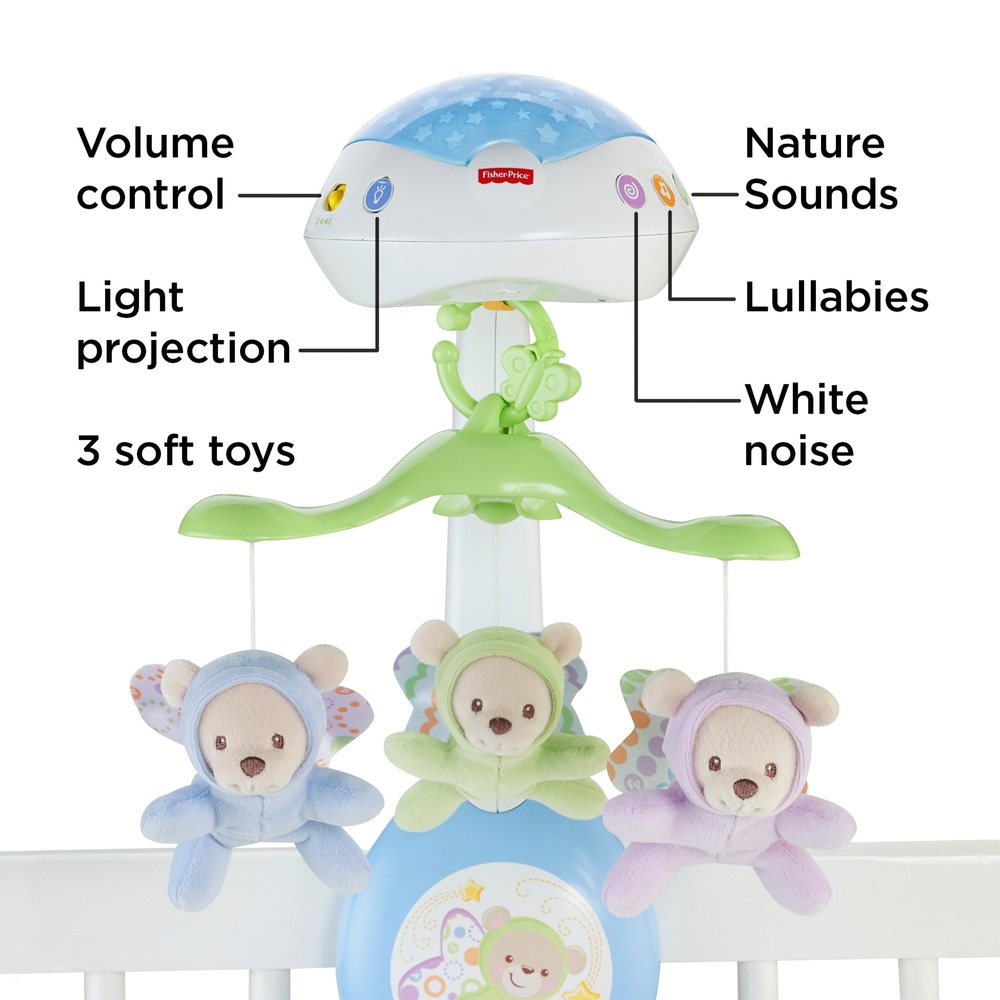 Fisher-Price Butterfly Dreams 3-in-1 Baby-Lichtprojektor-Mobile