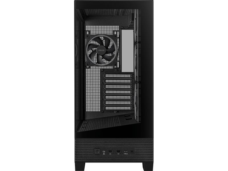 ASUS PC-Gehäuse A31 Plus TG ARGB Schwarz Modernes Gehäuse mit Panoramaseitenfenster und integrierter ARGB-Beleuchtung