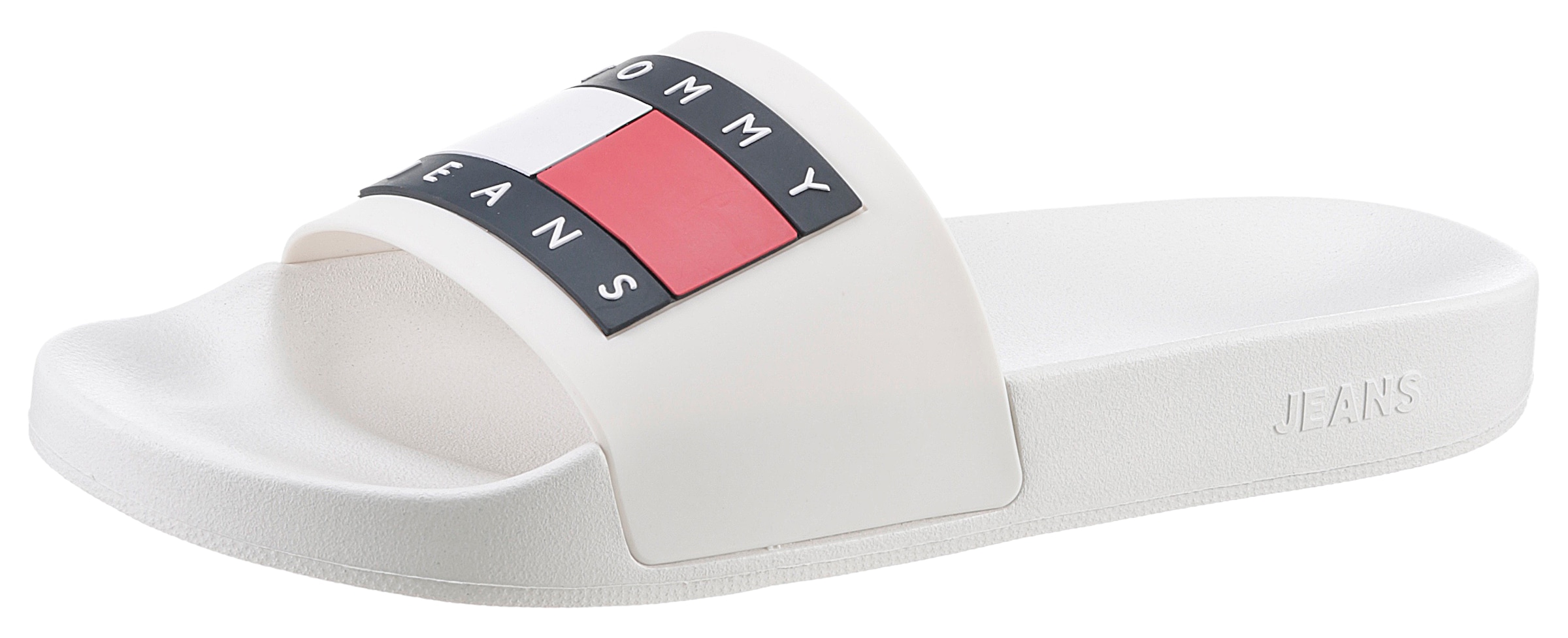 Tommy Jeans Badepantolette »TOMMY JEANS POOL SLIDE ESS«  , Sommerschuh, Poolslides, Schlappen, mit plakativer Logoflag