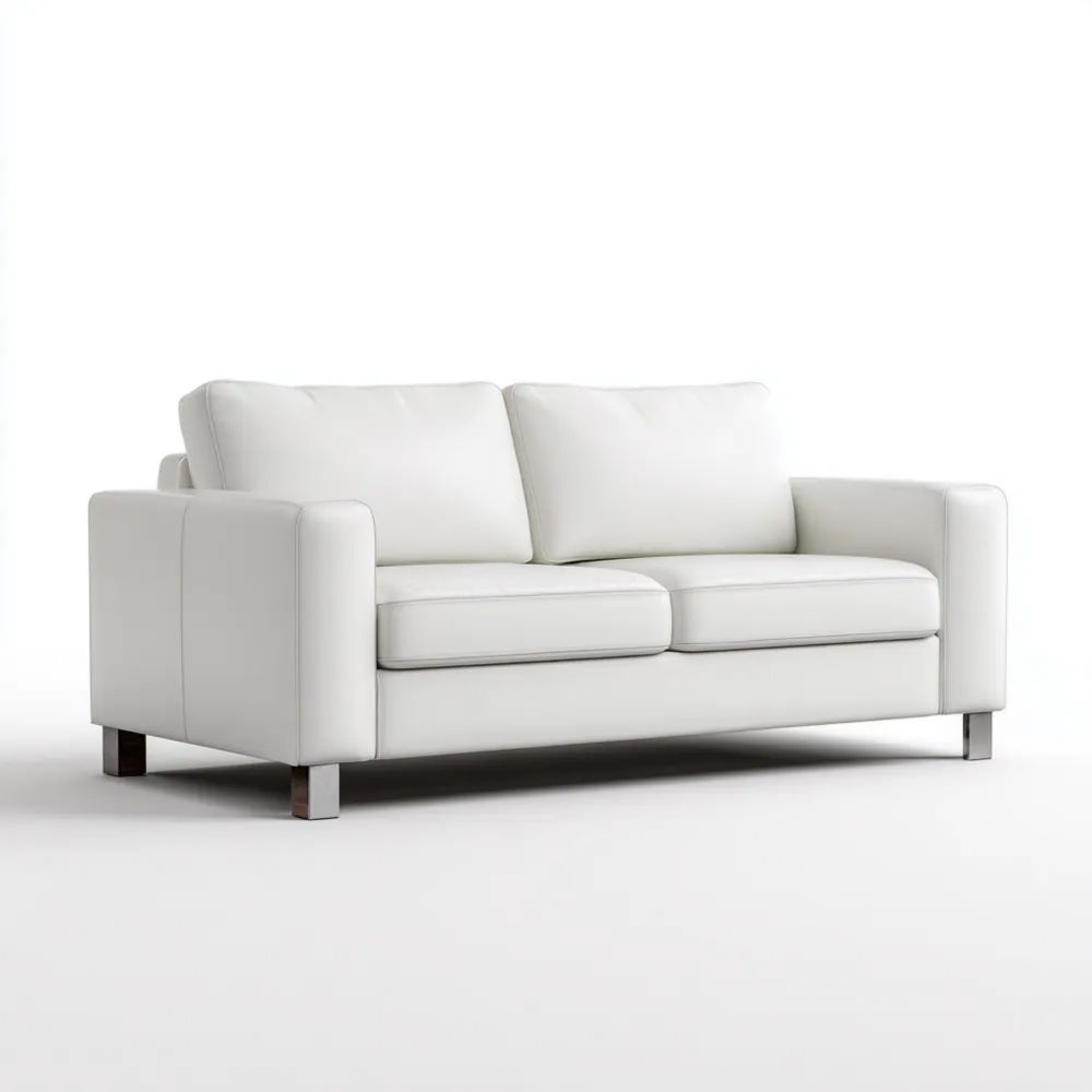 2-Sitzer-Sofa Leder 150x85x90 cm – Weiß – Modernes Design