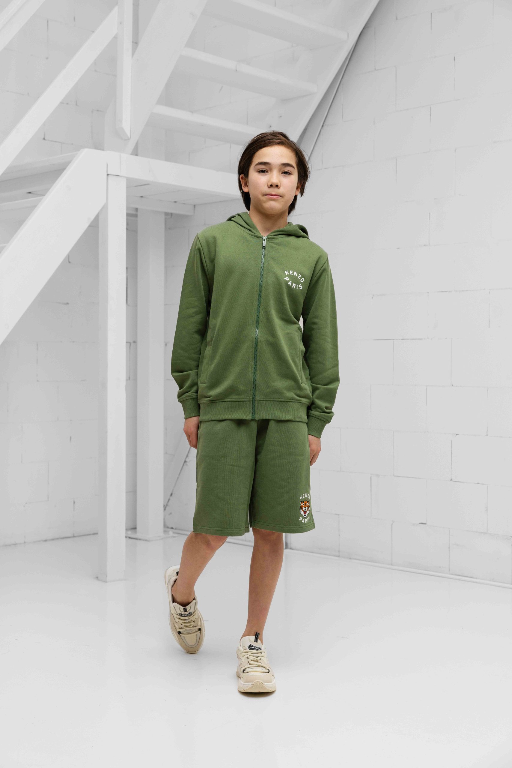 Kenzo Tiger Korte Broek Kids Donkergroen