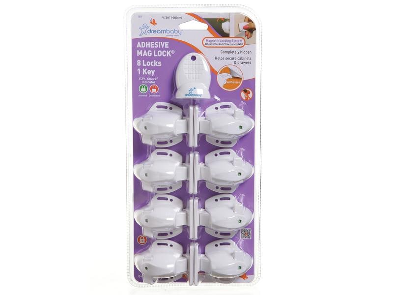 DREAMBABY Schranksicherung magnetisch 8 Stk. Selbstklebende Magnetschlösser