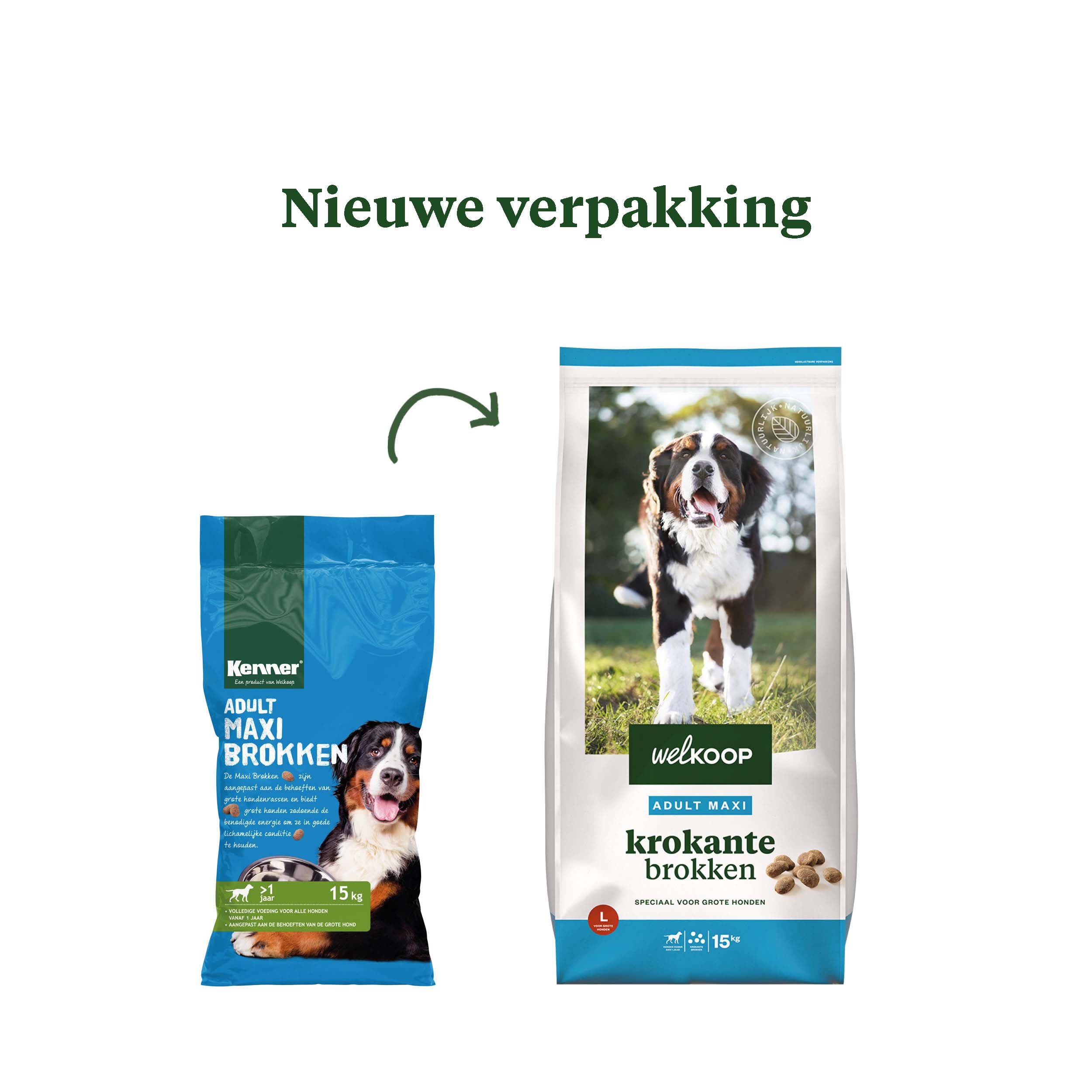 Welkoop Adult Maxi Krokante brokken - Hondenvoer - 15 Kilogram - gevogelte
