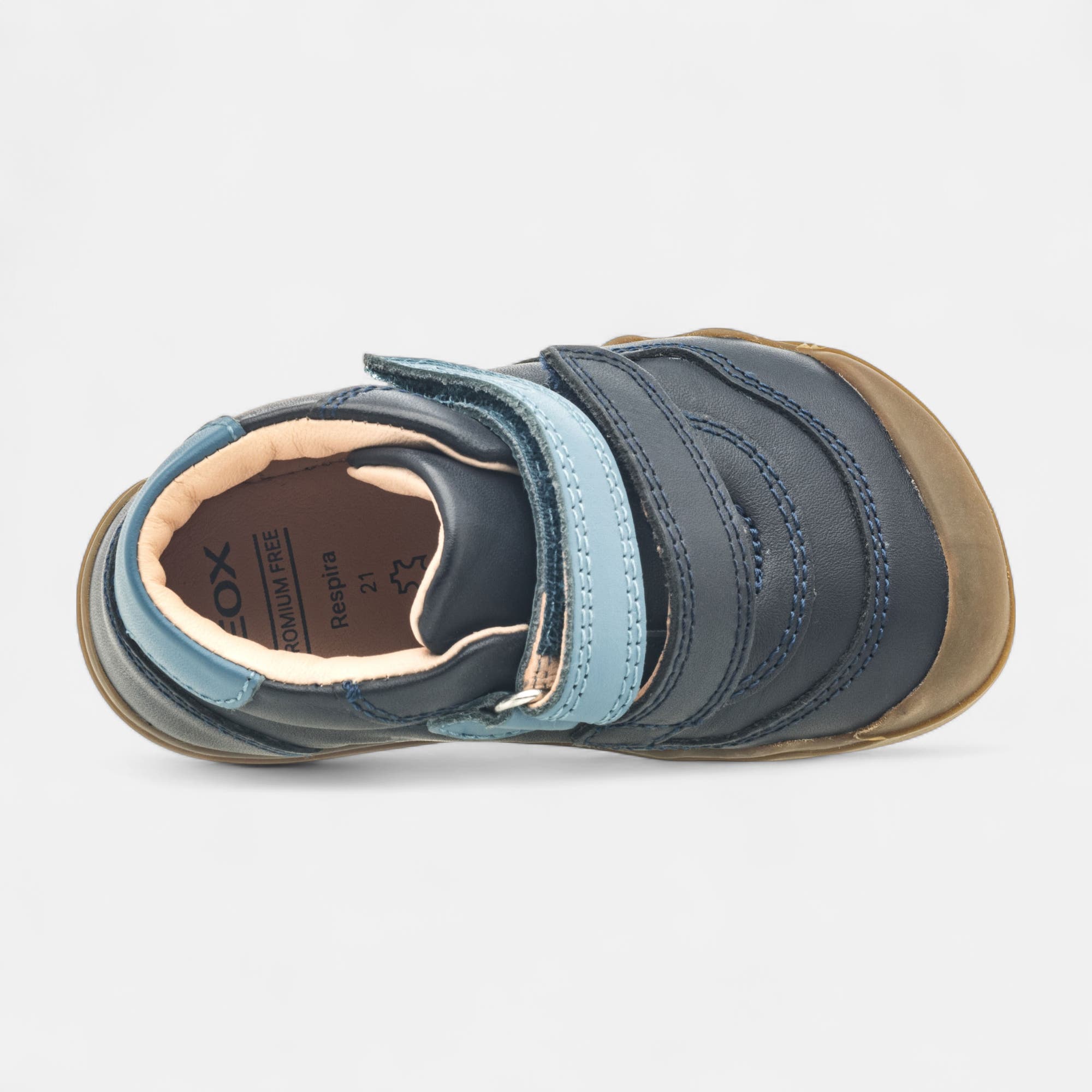 Baskets basses Bébé garçon en cuir bleu marine