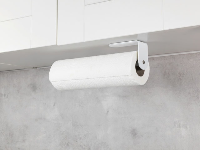 WENKO Küchenrollenhalter »Modell Nio« selbstklebend, Befestigen ohne Bohren, rostfreies Aluminium