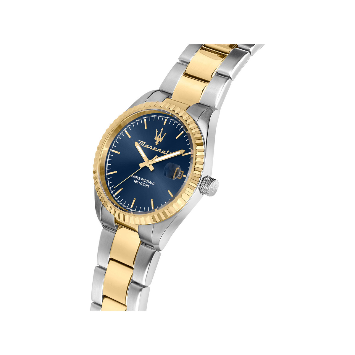Montre MASERATI homme bracelet acier bicolore jaune