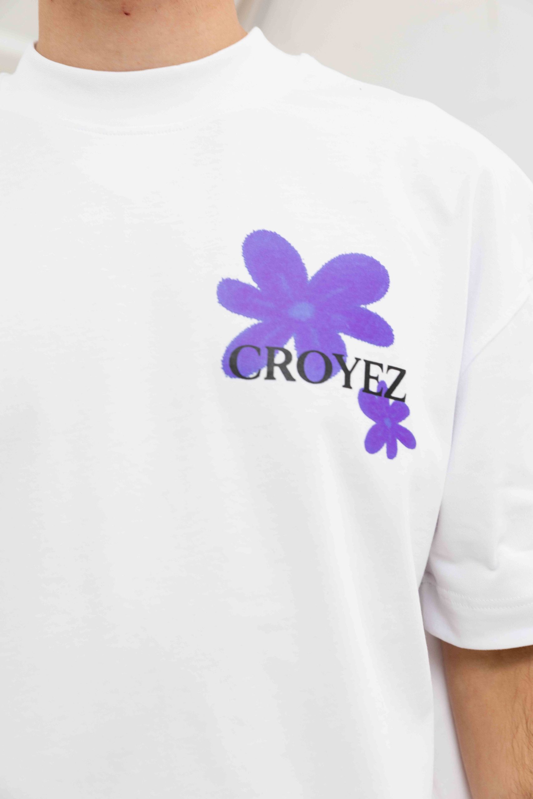 Croyez Botanique T-Shirt Heren Wit/Paars