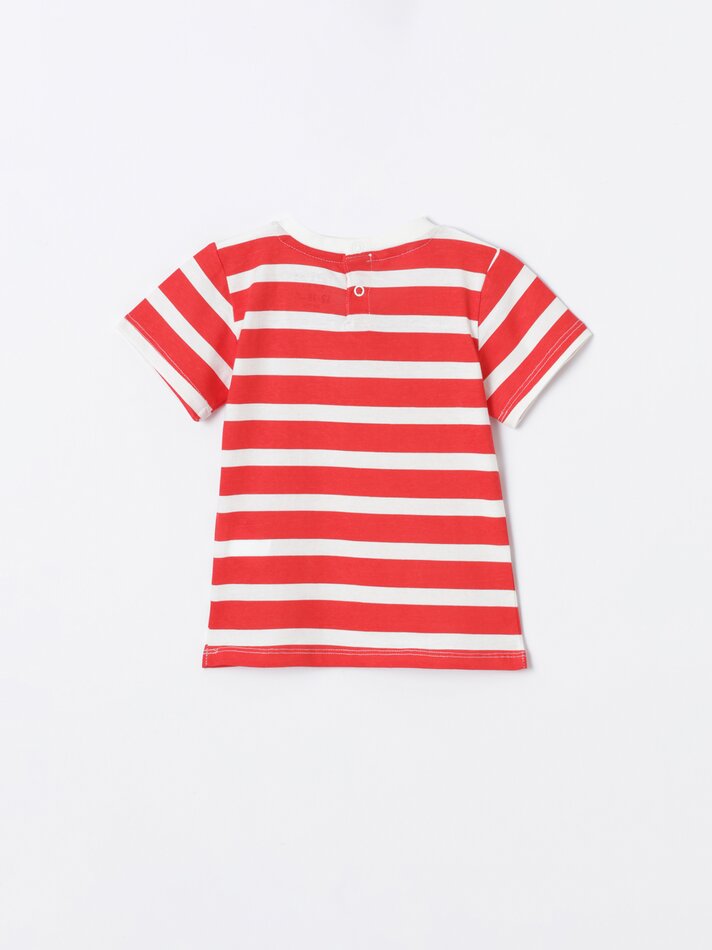Conjunto de camiseta estampada e bermuda - Vermelho