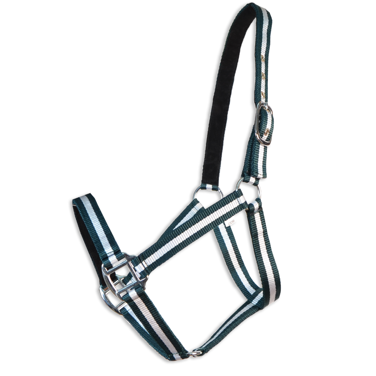 Cabresto duplo reforçado em nylon com ferragens em PVC e cromadas, disponível em várias cores e tamanhos.