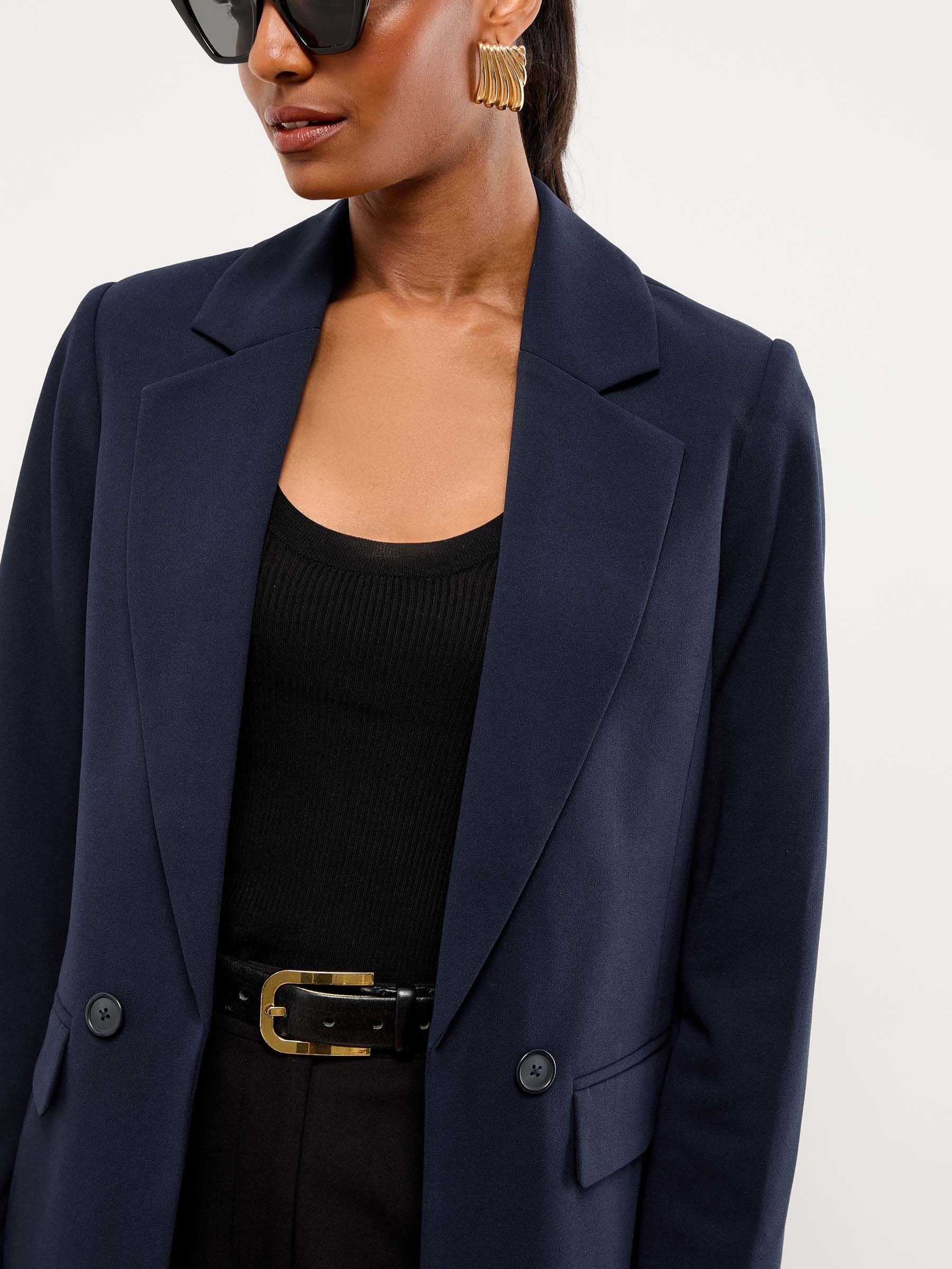 Donkerblauw - Lipsy - Relaxte lange maatsnitblazer