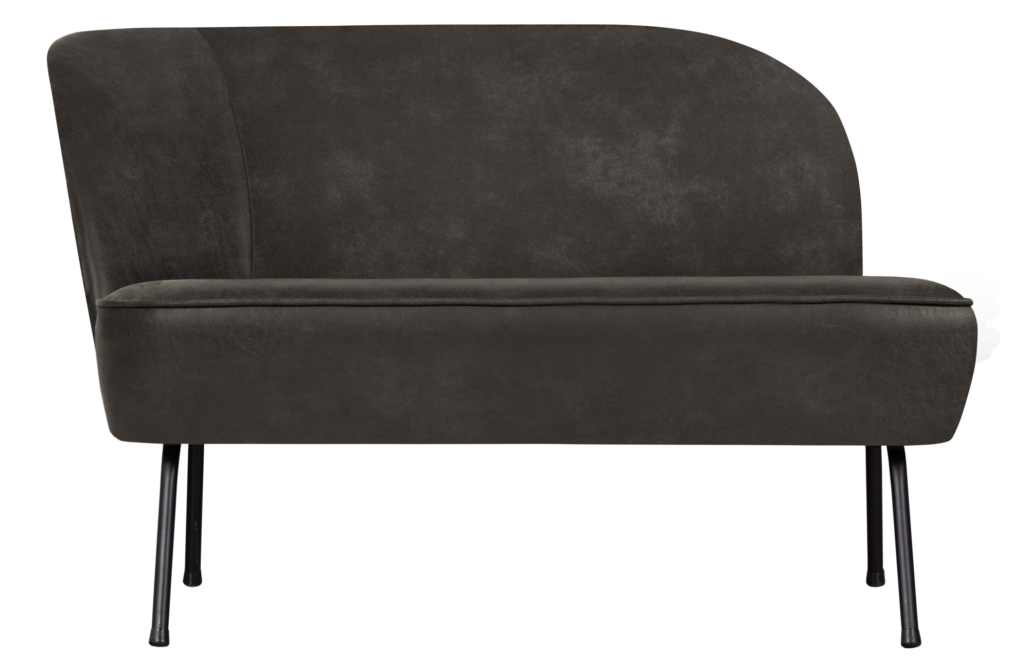 Fauteuil Vogue lounge leer Links - Zwart