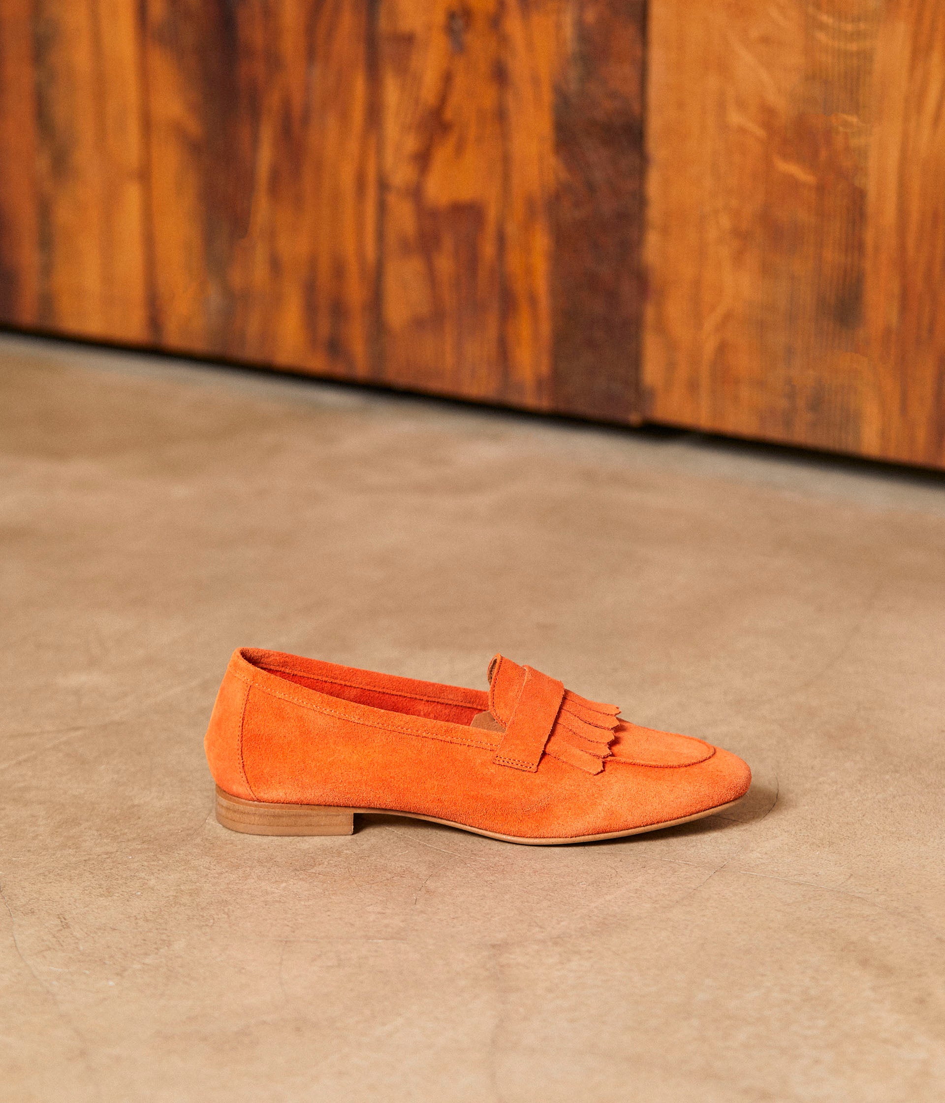 Mocassins velours orange Jamie