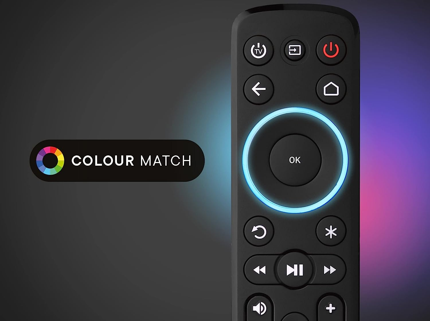 Streaming Universal Ersatz Fernbedienung für TV / Streaming / Sound Bar URC 7935 (Batteriebetrieben) - Schwarz