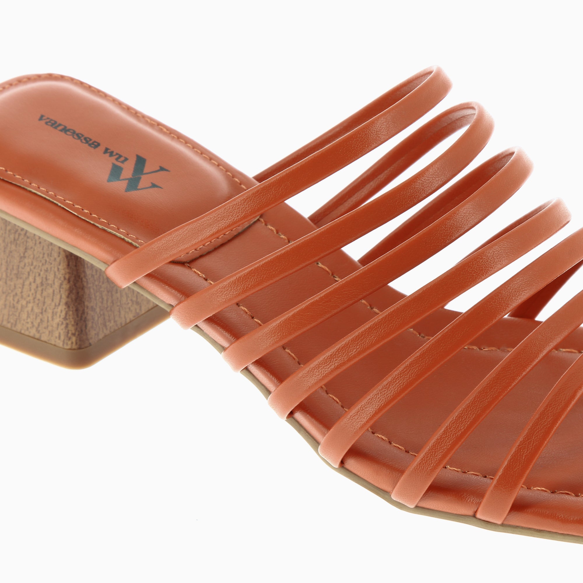 Sandales à talon, Compensées-Mules Sienna brique à multiples brides