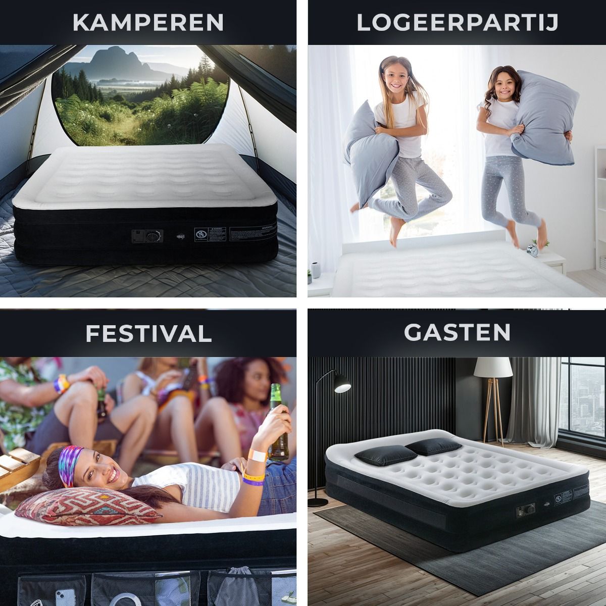 FLOAT VersaVento 2 persoons luchtbed met pomp en zijzakken