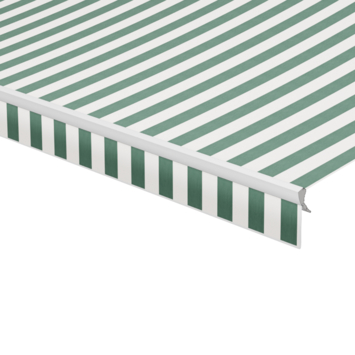 Schulprand (volant) recht streep groen/wit (kleurnr. 8402) op maat