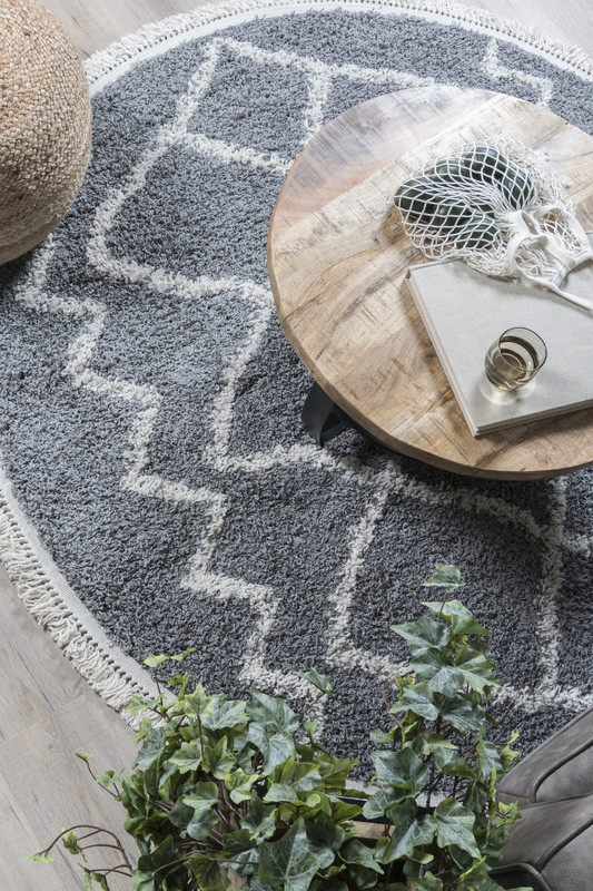 Rond vloerkleed Marrakesh Grey ø80