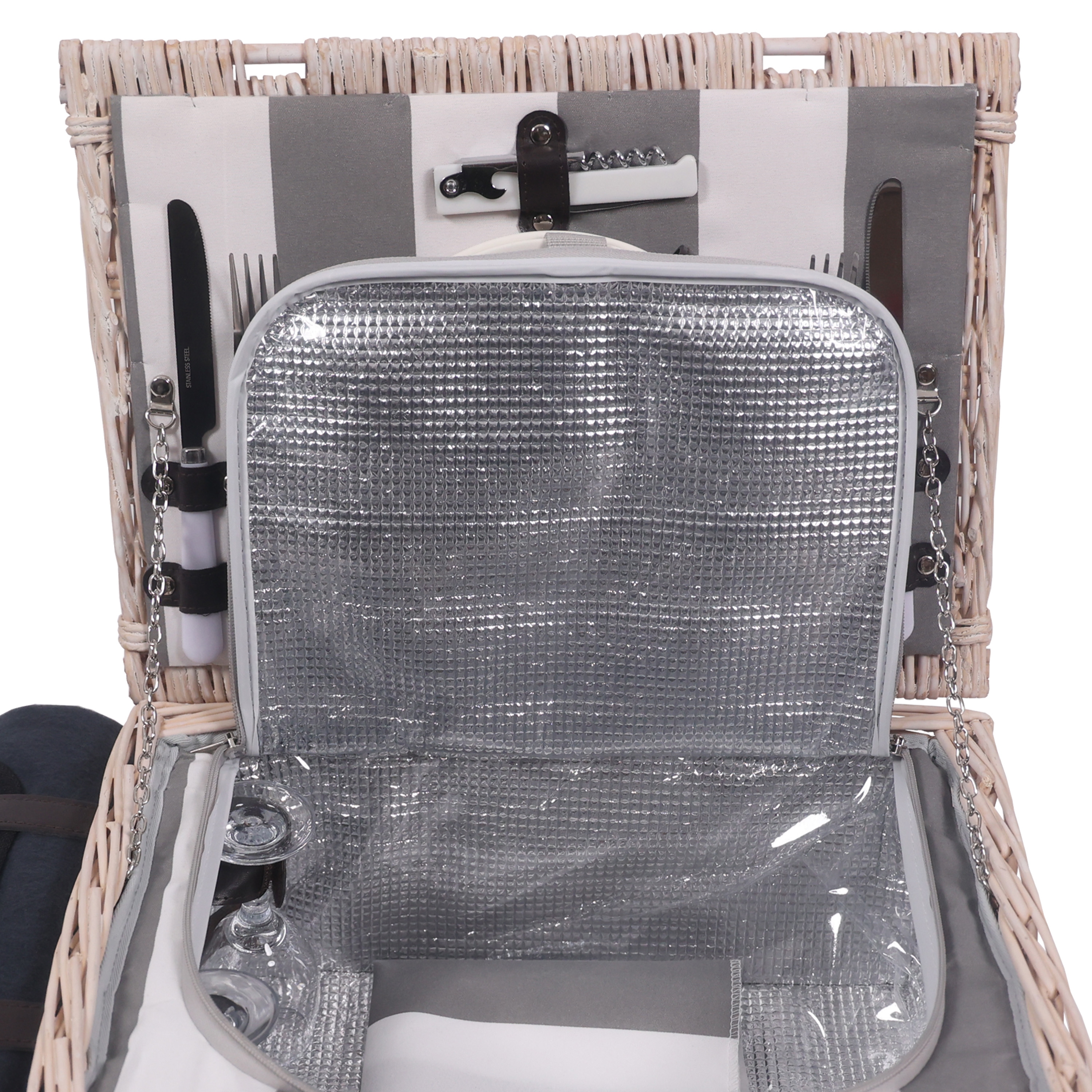 Picknickkorb Set für 2 Personen 40 x 30 x 19 cm
