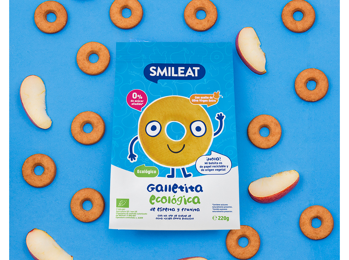 BOLACHAS SMILEAT BIO ESPELTA E FRUTA 220G