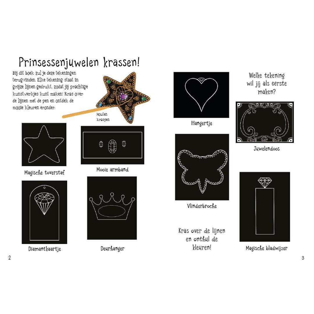 Kraskaarten juwelen voor prinsessen