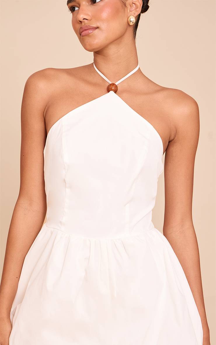 Blanc Combinaison Short Bouffant À Encolure Américaine