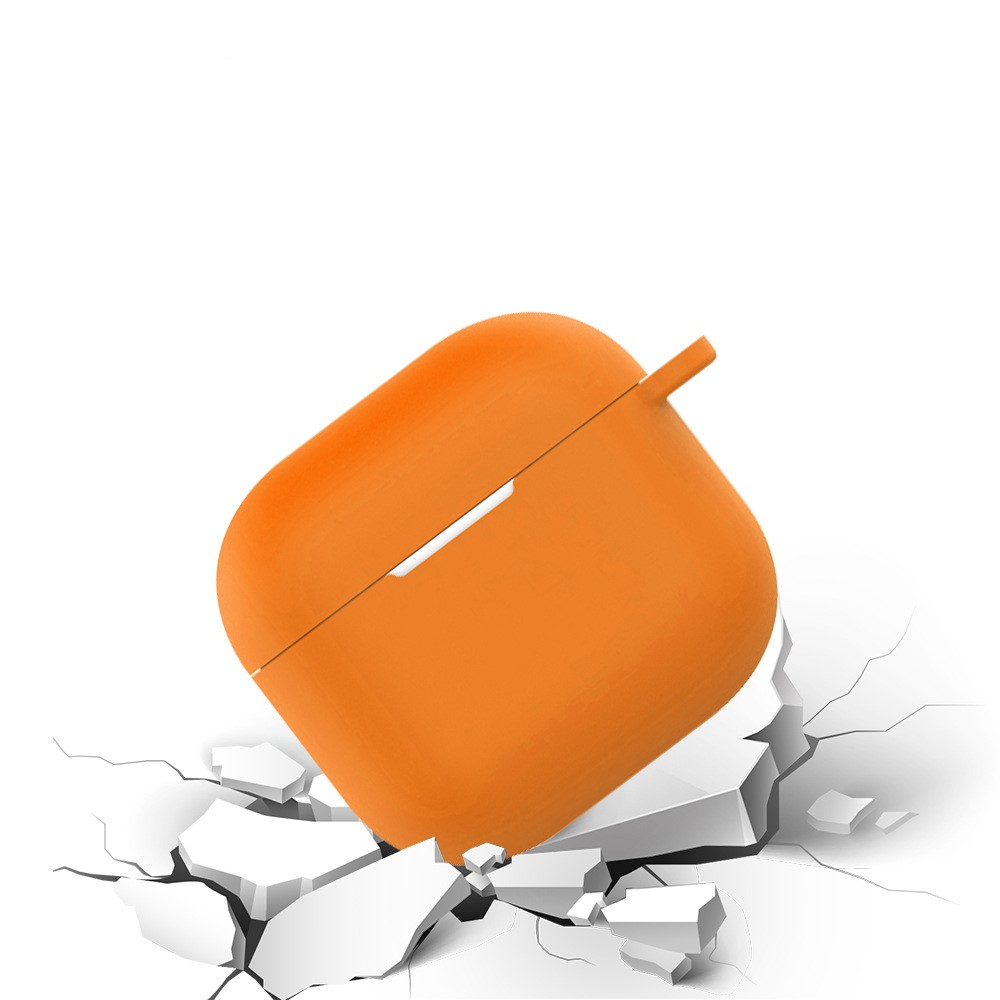 AirPods 4 Silikon Schutzhülle Abdeckung mit Karabinerhaken - Lila (Matt)