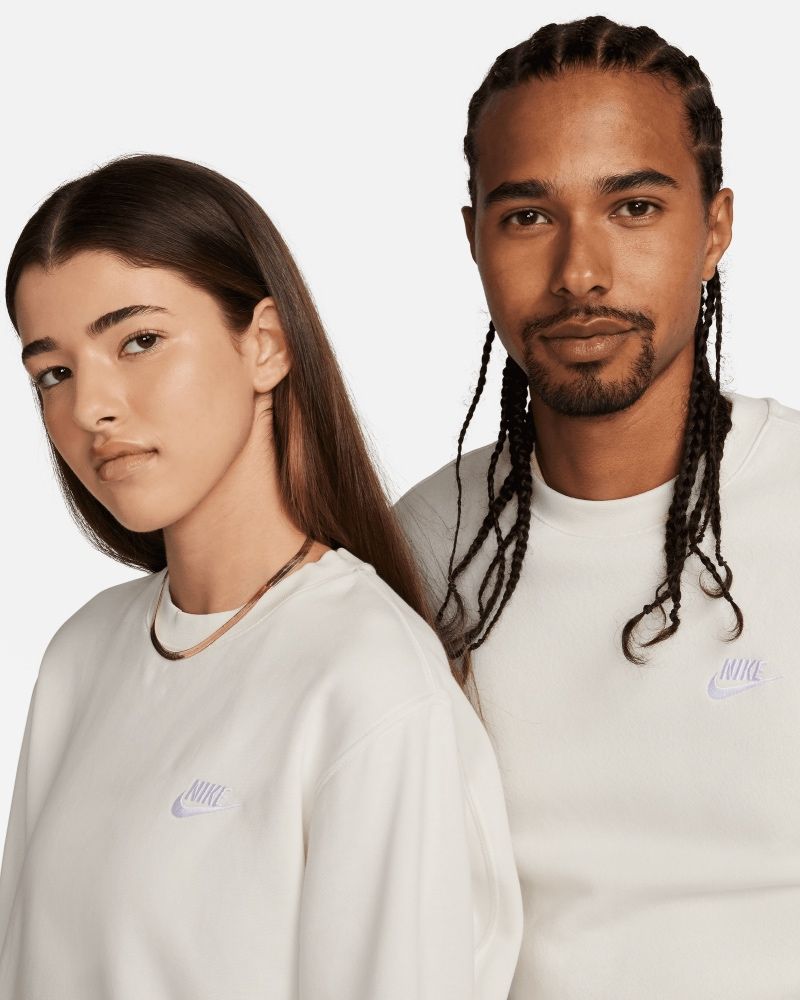 Sweat-shirt Nike Sportswear Club Fleece Blanc Crème pour homme