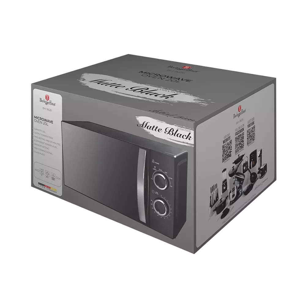Berlinger Haus Mikrowelle 20 Liter Black Silver Collection