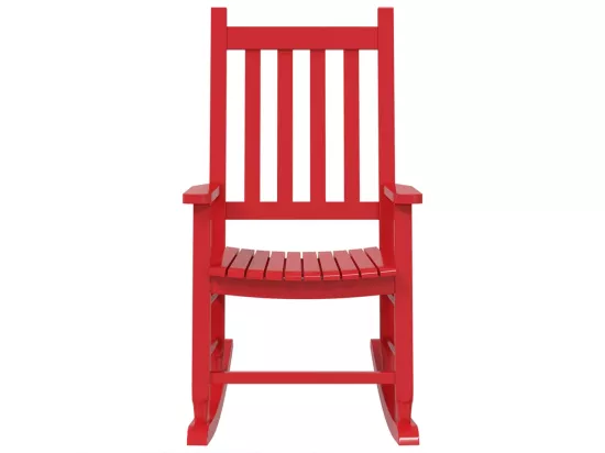 Chaise à bascule enfants rouge bois de peuplier massif