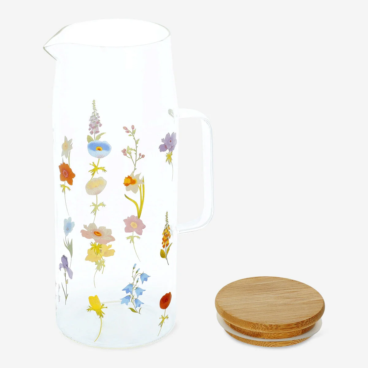 Kande med bambuslåg og blomster - 1,19 l