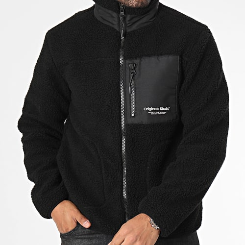 Veste Zippée Polaire Teddy Noir