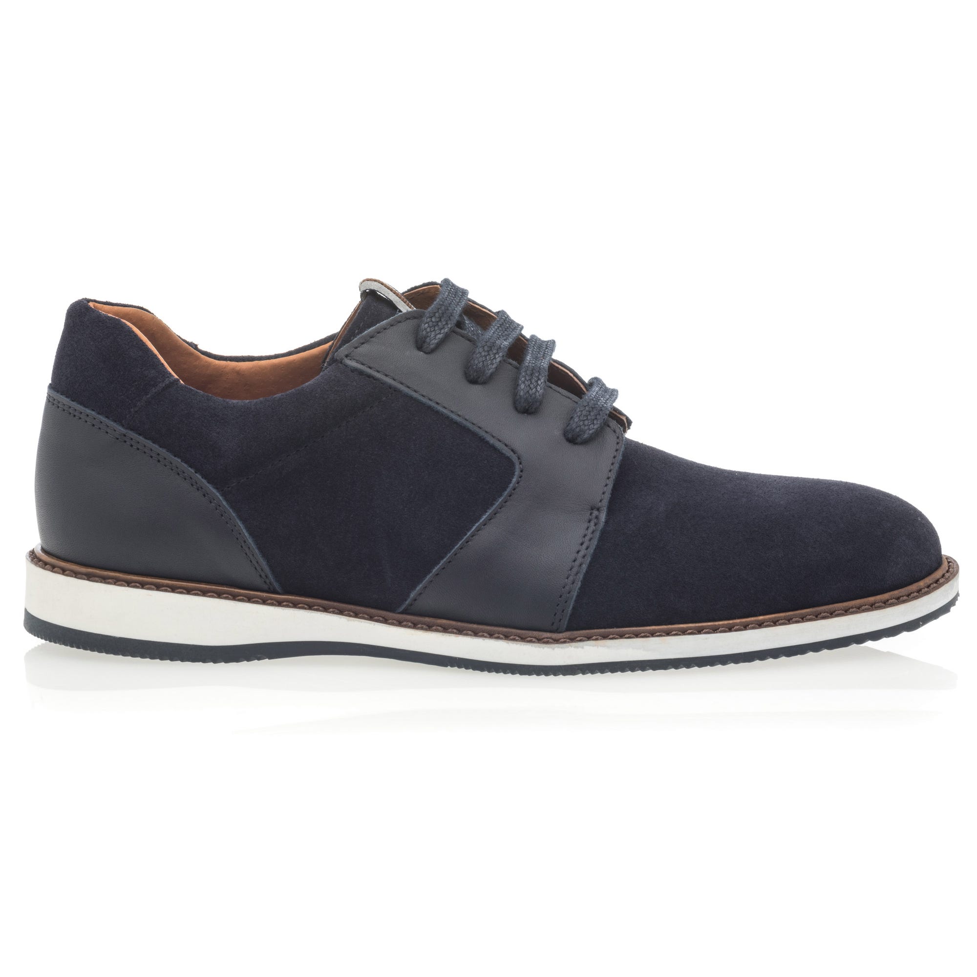 Derbies Garçon en cuir bleu marine