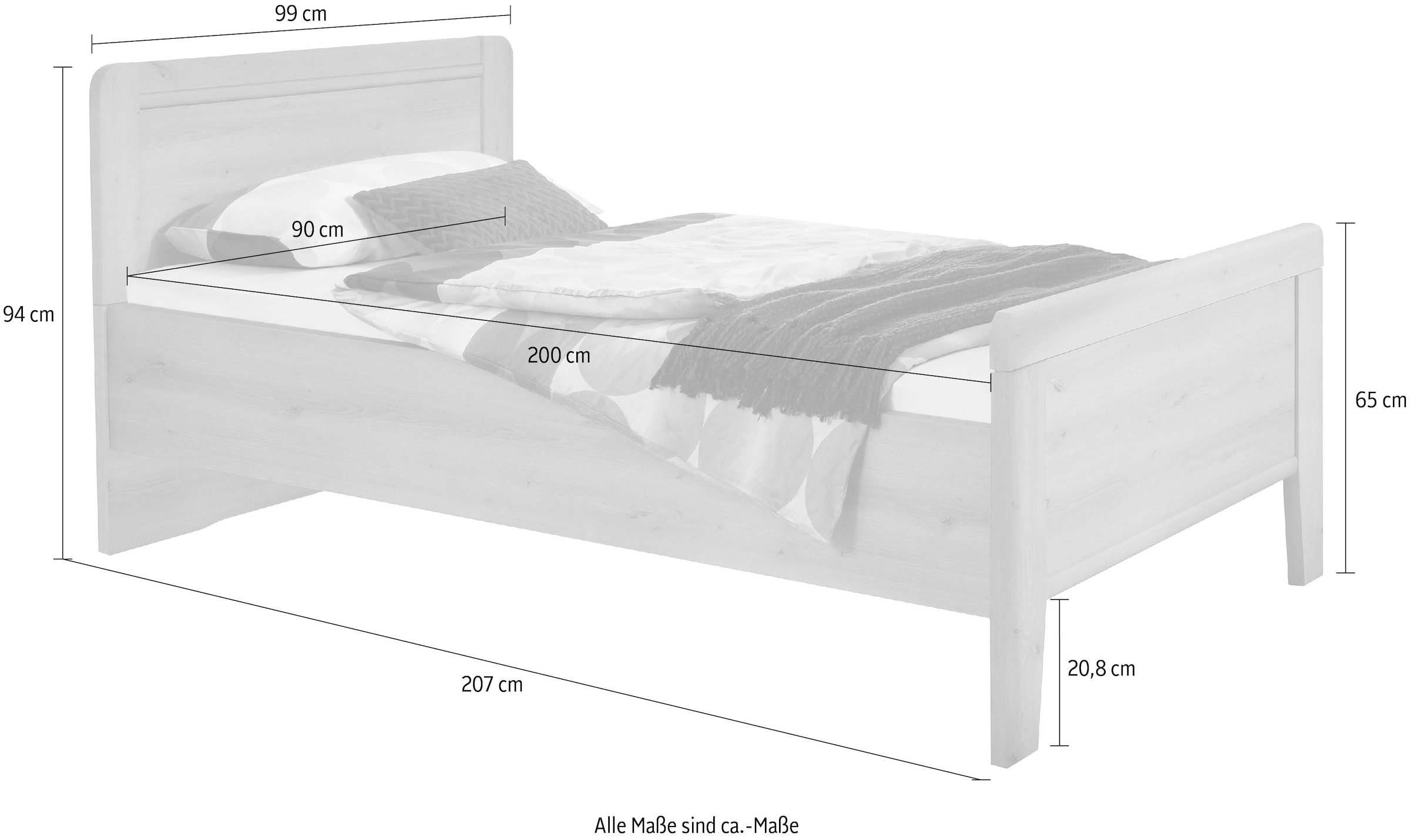 WIEMANN Bett »Mainau« 4-fach Liegehöhen-Verstellung