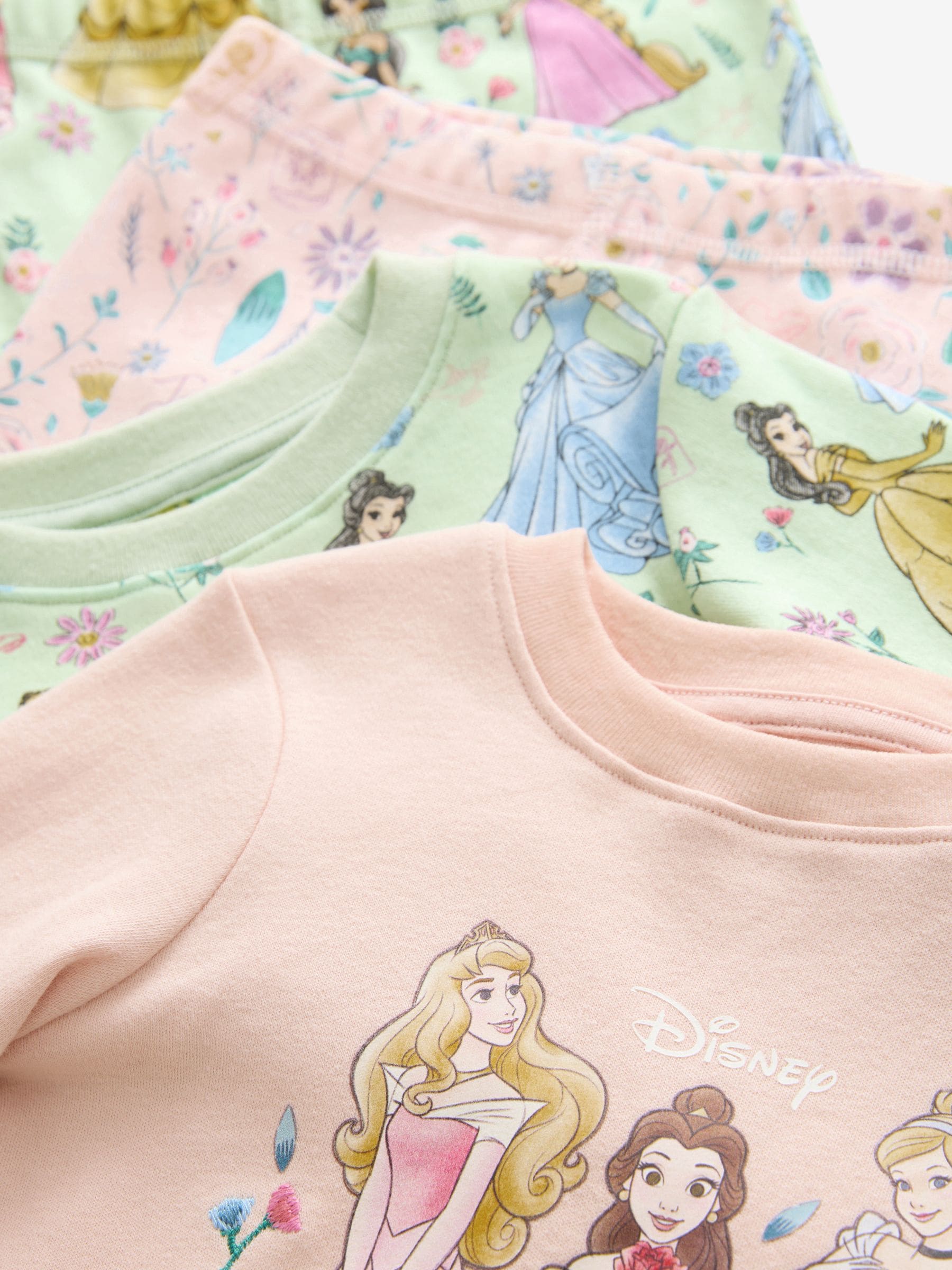 Roze - 100% katoenen Disney prinses knusse pyjama's met lange mouwen verpakking van 2 (9mnd - 10 jr)