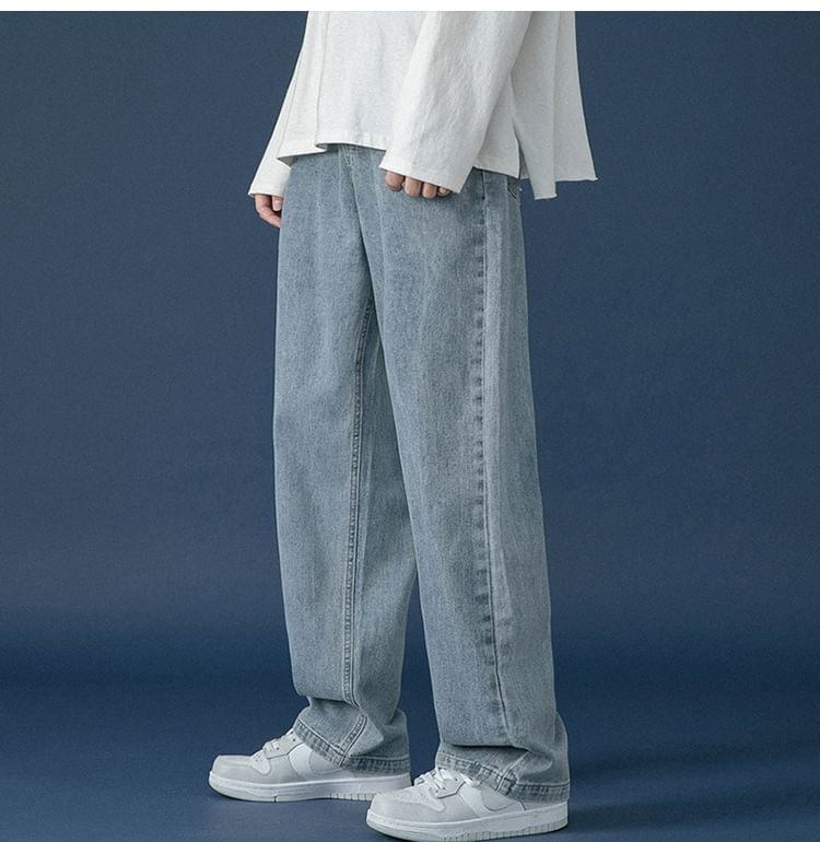 Obikan - Gewassen wijde jeans