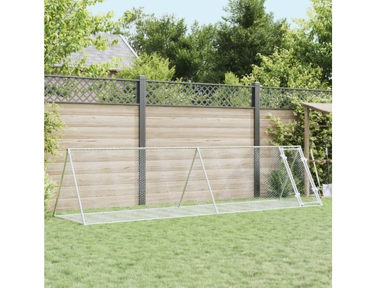 VIDAXL - Cage à lapin argenté 400x105x91 cm acier galvanisé