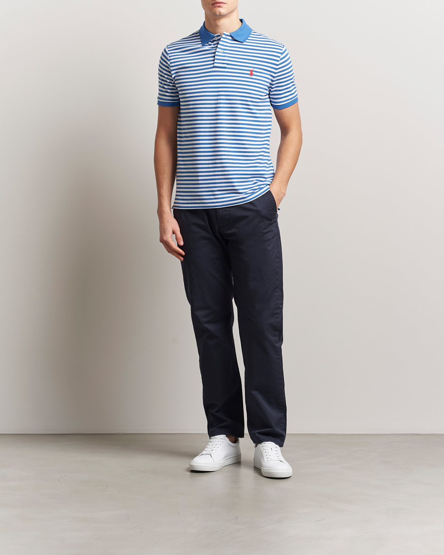 Polo Ralph Lauren Custom Slim Fit Striped Polo Embayment Blue/White