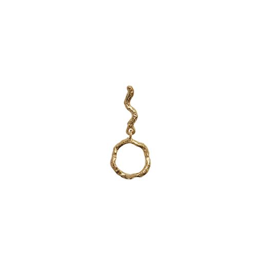 Stine A Petit Wavy Dangling Circle Ørering, Guld