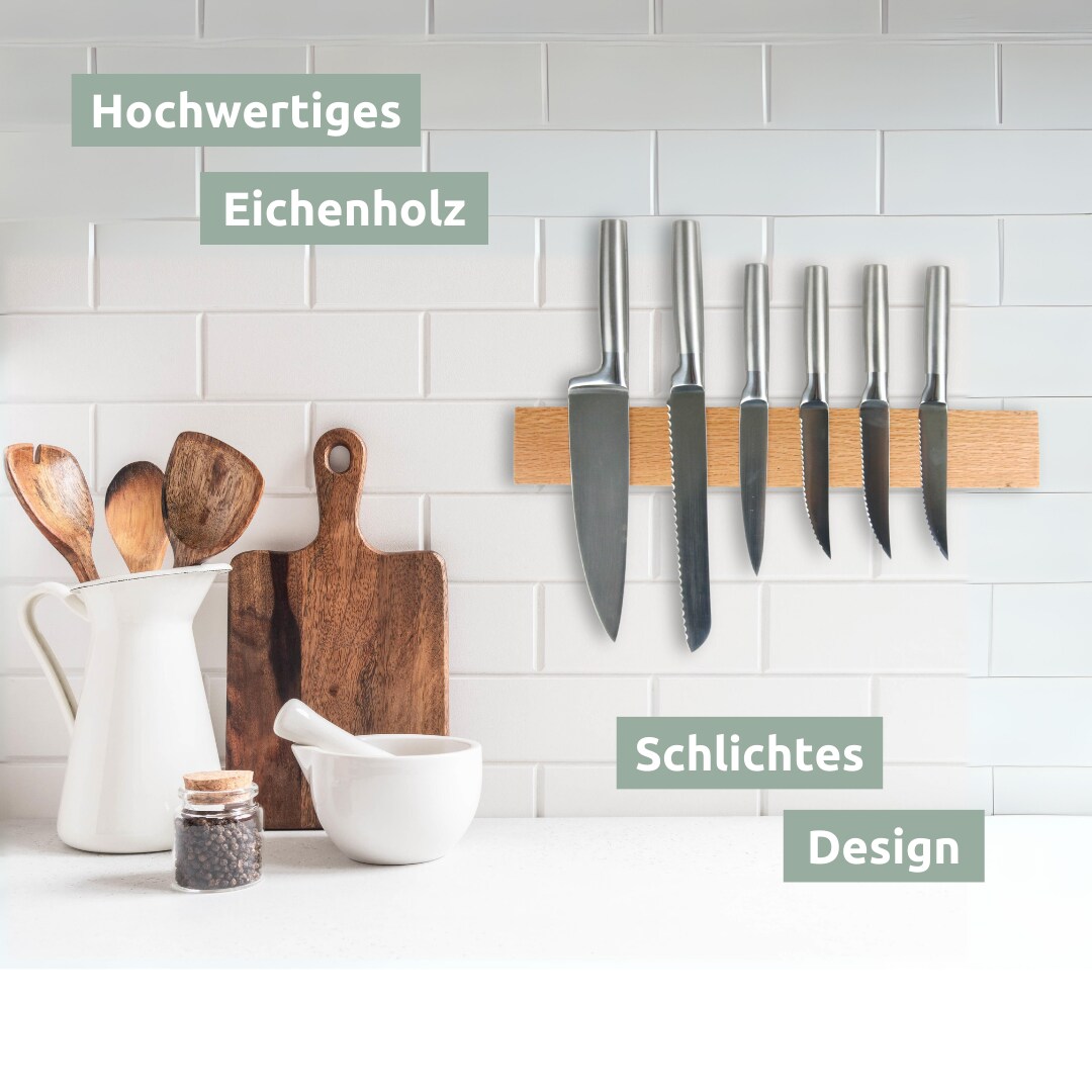 holz4home® Messerleiste magnetisch zum Kleben oder Schrauben