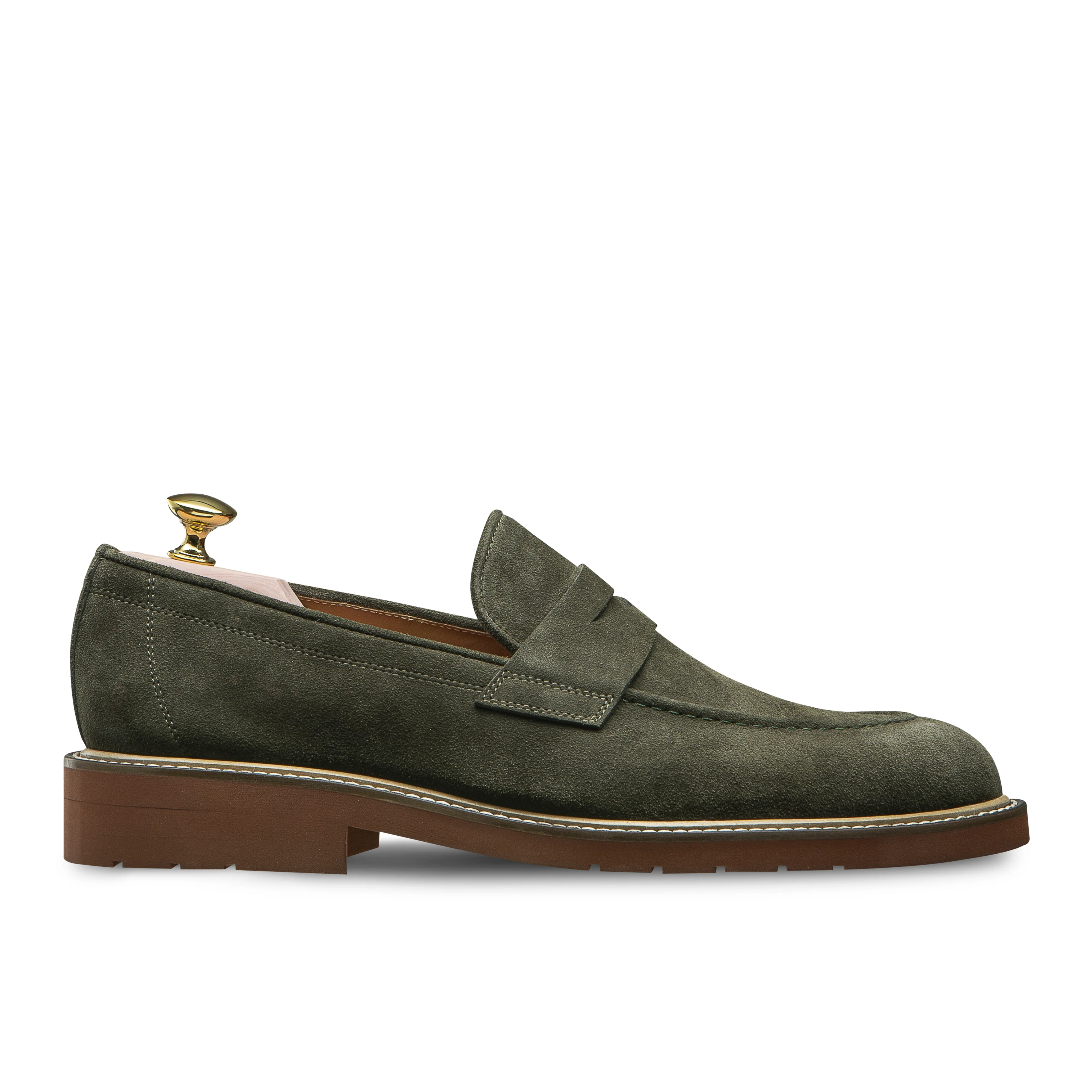 Mocassin d'été velours kaki pour homme Lenno 703
