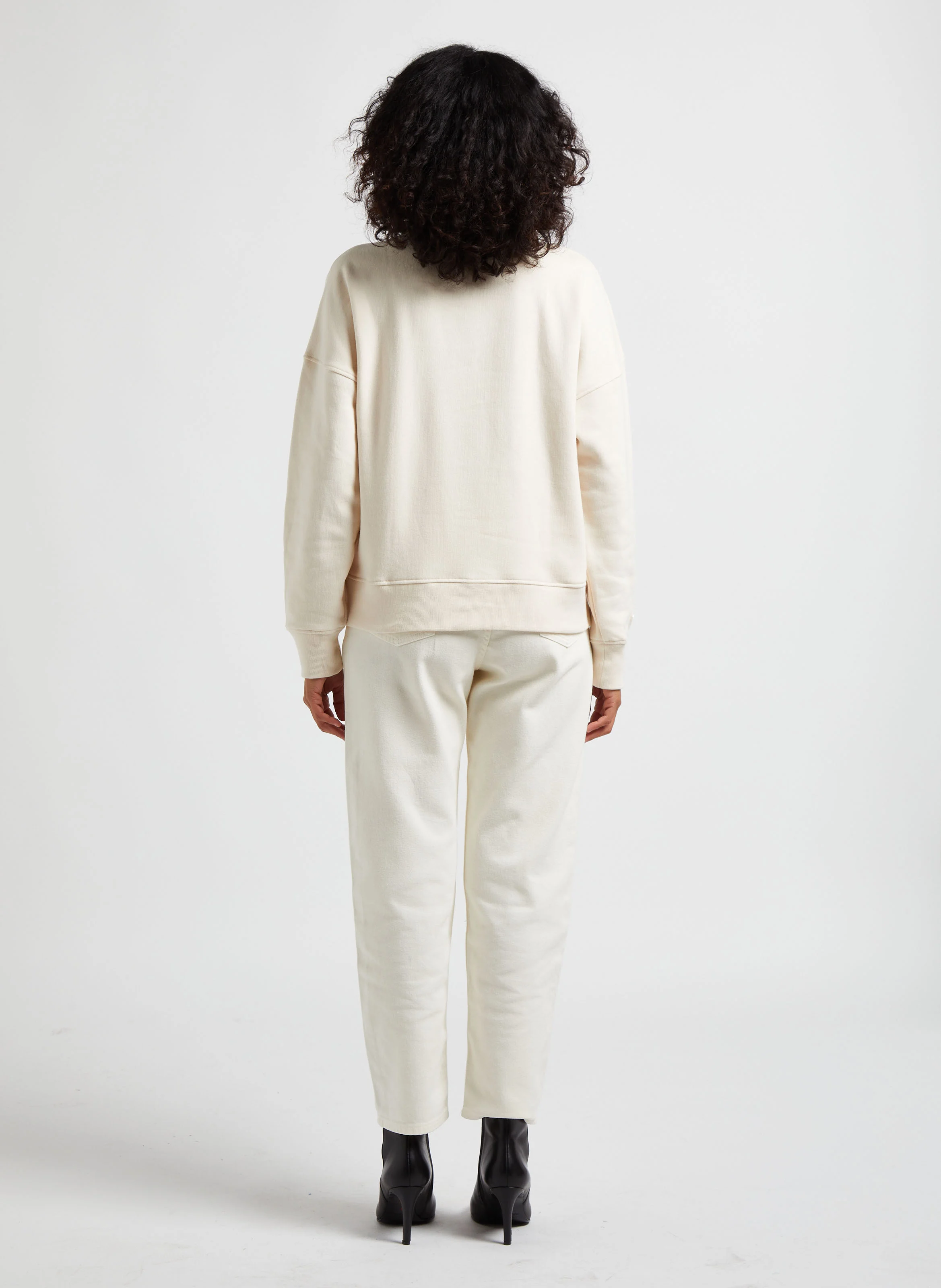 SPARK - Jean taille haute droit en coton| Blanc